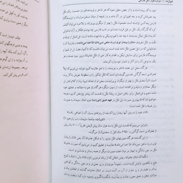 کتاب دوازده هزار مثل فارسی و سی هزار معادل آنها